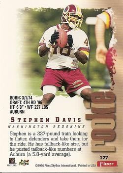 1996 Fleer Metal #127 Stephen Davis Back