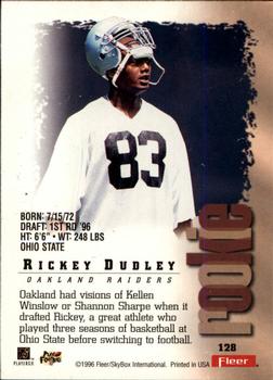 1996 Fleer Metal #128 Rickey Dudley Back