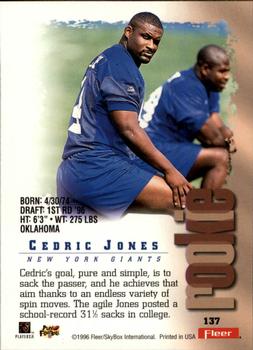1996 Fleer Metal #137 Cedric Jones Back