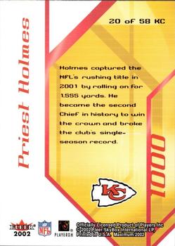 2002 Fleer Maximum - K Corps #20 KC Priest Holmes Back