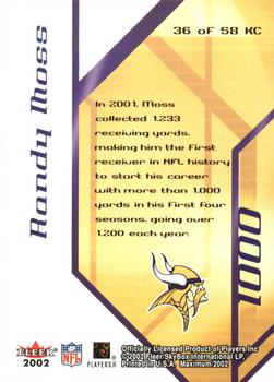 2002 Fleer Maximum - K Corps #36 KC Randy Moss Back