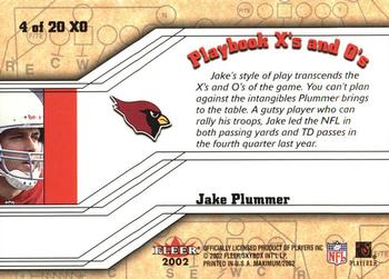 2002 Fleer Maximum - Playbook X's and O's #4 XO Jake Plummer Back