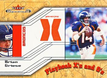 2002 Fleer Maximum - Playbook X's and O's Jersey: X #NNO Brian Griese Front