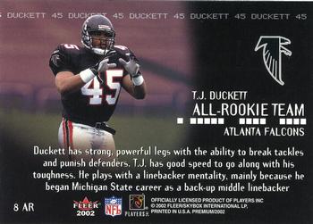 2002 Fleer Premium - All-Rookie Team #8 AR T.J. Duckett Back