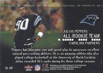 2002 Fleer Premium - All-Rookie Team #10 AR Julius Peppers Back