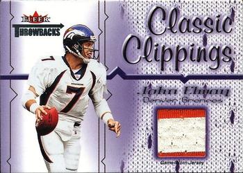 2002 Fleer Throwbacks - Classic Clippings #NNO John Elway Front