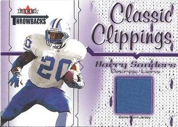 2002 Fleer Throwbacks - Classic Clippings #NNO Barry Sanders Front