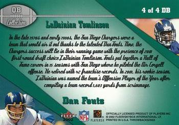 2002 Fleer Throwbacks - QB Collection Dream Backfield #4 DB Dan Fouts / LaDainian Tomlinson Back