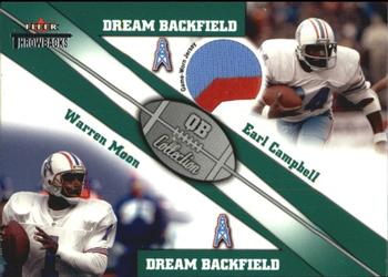 2002 Fleer Throwbacks - QB Collection Dream Backfield Memorabilia #NNO Earl Campbell / Warren Moon Front
