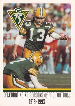 1993 Green Bay Packers Police - No Sponsor #12 Chris Jacke Front
