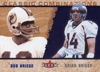 2002 Fleer - Classic Combinations Hobby #31 CC Brian Griese / Bob Griese Front