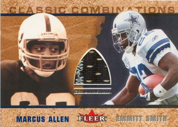 2002 Fleer - Classic Combinations Memorabilia #NNO Marcus Allen / Emmitt Smith Front