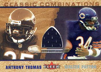 2002 Fleer - Classic Combinations Memorabilia #NNO Anthony Thomas  / Walter Payton Front