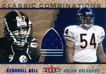 2002 Fleer - Classic Combinations Memorabilia #NNO Kendrell Bell / Brian Urlacher Front