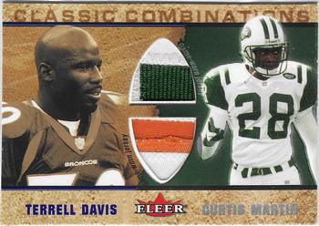 2002 Fleer - Classic Combinations Memorabilia Duals #NNO Terrell Davis / Curtis Martin Front