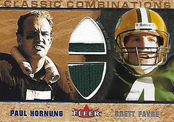 2002 Fleer - Classic Combinations Memorabilia Duals #NNO Paul Hornung / Brett Favre Front