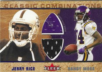 2002 Fleer - Classic Combinations Memorabilia Duals #NNO Jerry Rice / Randy Moss Front
