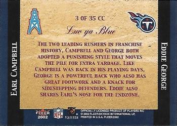 2002 Fleer - Classic Combinations Retail #3 CC Earl Campbell / Eddie George Back