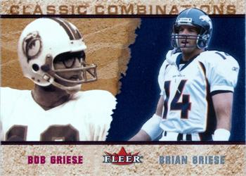 2002 Fleer - Classic Combinations Retail #31 CC Bob Griese / Brian Griese Front