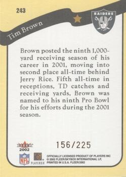 2002 Fleer - Tiffany #243 Tim Brown Back