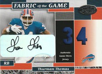 2002 Leaf Certified - Fabric of the Game Autographs #FG 35 Thurman Thomas Front