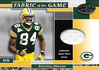 2002 Leaf Certified - Fabric of the Game Team Logos #FG 27 Sterling Sharpe Front