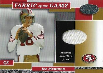 2002 Leaf Certified - Fabric of the Game Team Logos #FG 32 Joe Montana Front