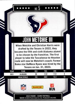 2023 Score #5 John Metchie III Back