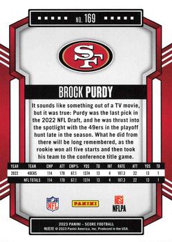 2023 Score #169 Brock Purdy Back