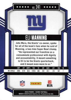 2023 Score #241 Eli Manning Back