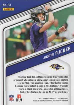 2023 Donruss Elite #63 Justin Tucker Back