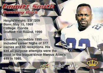 1996 Pacific #114 Emmitt Smith Back