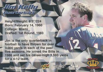 1996 Pacific #54 Jim Kelly Back