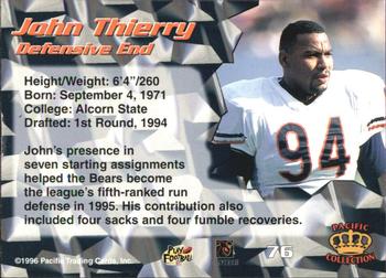 1996 Pacific #76 John Thierry Back