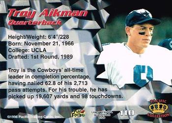1996 Pacific #110 Troy Aikman Back
