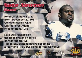 1996 Pacific #116 Nate Newton Back