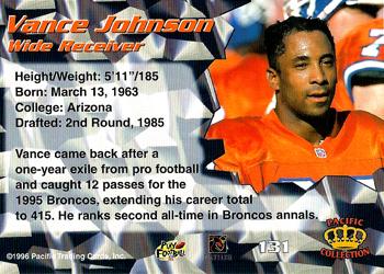 1996 Pacific #131 Vance Johnson Back