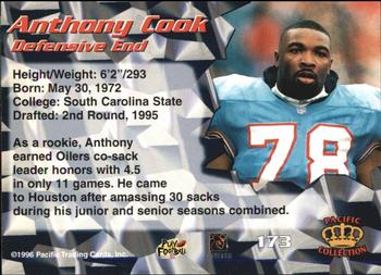1996 Pacific #173 Anthony Cook Back