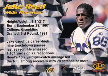 1996 Pacific #254 Jake Reed Back