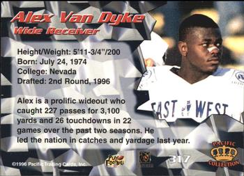 1996 Pacific #317 Alex Van Dyke Back