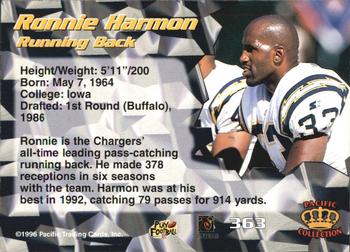 1996 Pacific #363 Ronnie Harmon Back