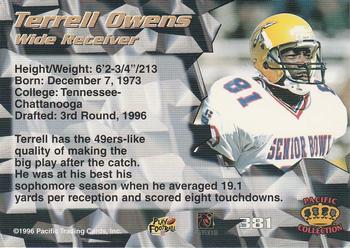 1996 Pacific #381 Terrell Owens Back