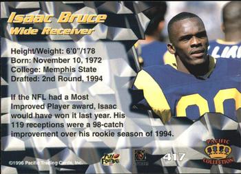 1996 Pacific #417 Isaac Bruce Back