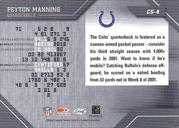 2002 Leaf Certified - Certified Skills #CS-4 Peyton Manning Back