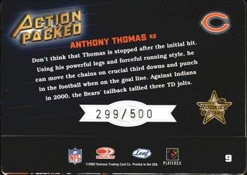 2002 Leaf Rookies & Stars - Action Packed Silver #9 Anthony Thomas Back