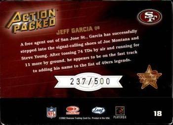 2002 Leaf Rookies & Stars - Action Packed Silver #18 Jeff Garcia Back
