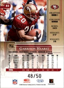 2002 Leaf Rookies & Stars - Longevity #82 Garrison Hearst Back