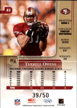 2002 Leaf Rookies & Stars - Longevity #83 Terrell Owens Back