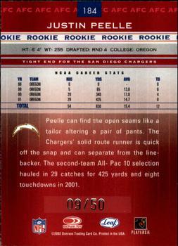 2002 Leaf Rookies & Stars - Longevity #184 Justin Peelle Back