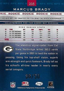 2002 Leaf Rookies & Stars - Longevity #235 Marcus Brady Back